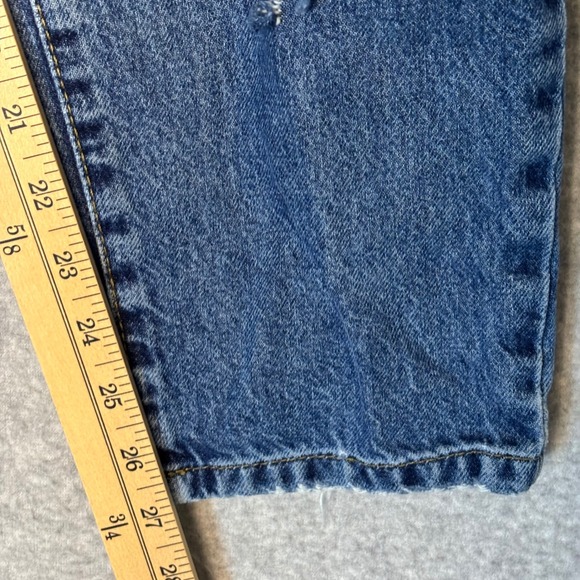 Forever 21 Premium Women's 27 Distressed Ripped Mom Jeans Blue Denim Button Fly - Picture 12 of 14